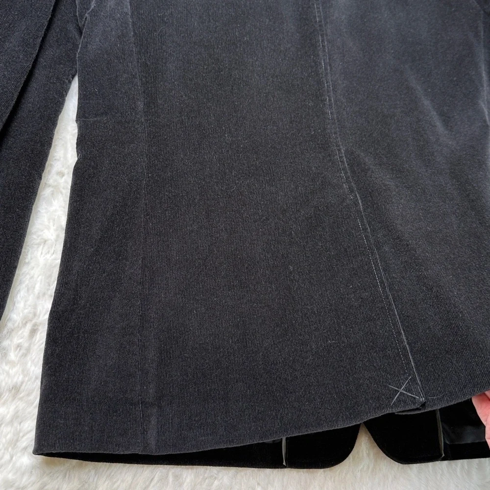 Eddie Bauer Corduroy Blazer Jacket‎ Men M 44R Black Cotton Stretch Casual Y2K